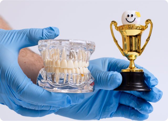 dentures with trophy